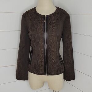 DANA BUCHMAN medium(?) Faux snake skin patterned zippered jacket